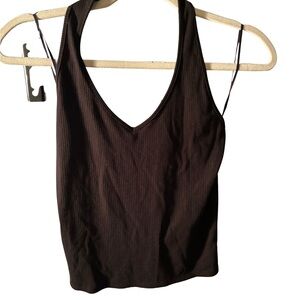 American Eagle Outfitters Black Ribbed Tank Top